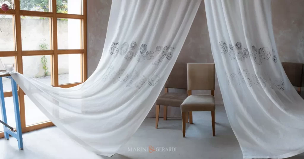 Doppie tende moderne soggiorno in lino