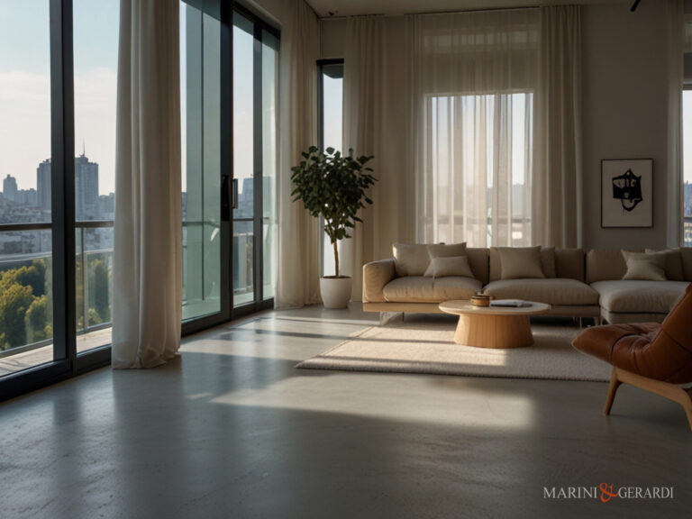 Sala salotto tende moderne per soggiorno 100% lino italiano