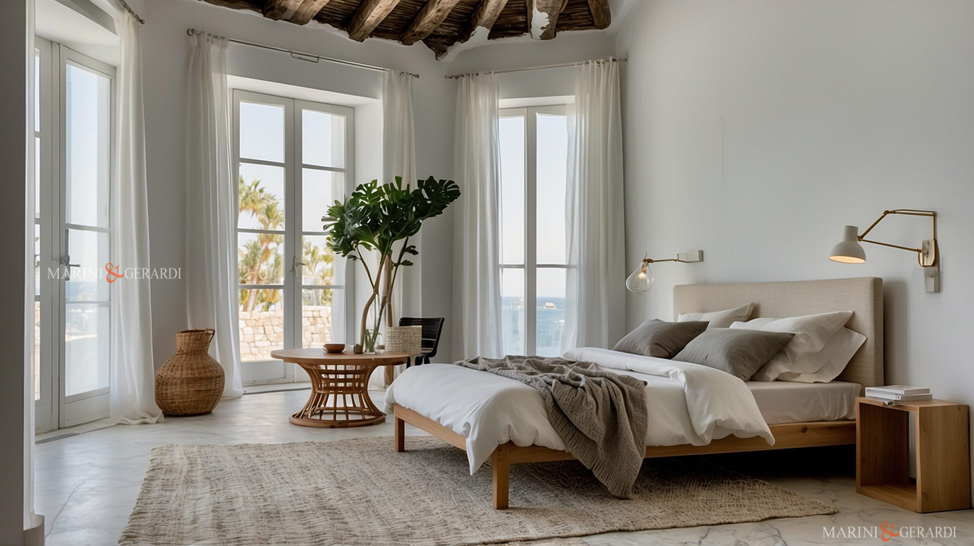 Tenda camera da letto classica modernita tradizione in lino