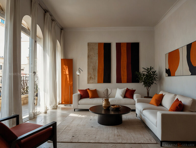 Tende da salotto moderne in lino arredo interni design